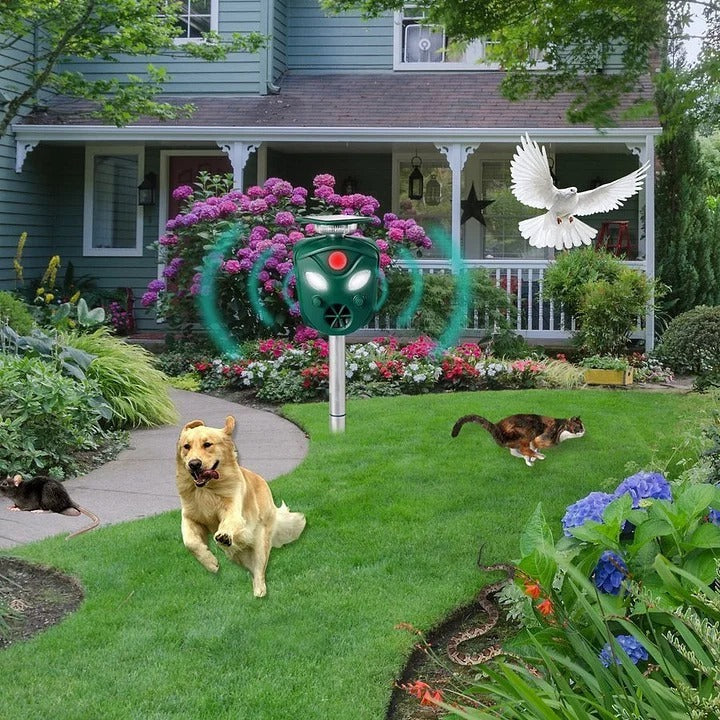 EcoGuard Solar Animal Deterrent System — Motion-Sensing, 360-Degree Wireless Coverage