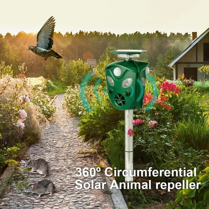 EcoGuard Solar Animal Deterrent System — Motion-Sensing, 360-Degree Wireless Coverage
