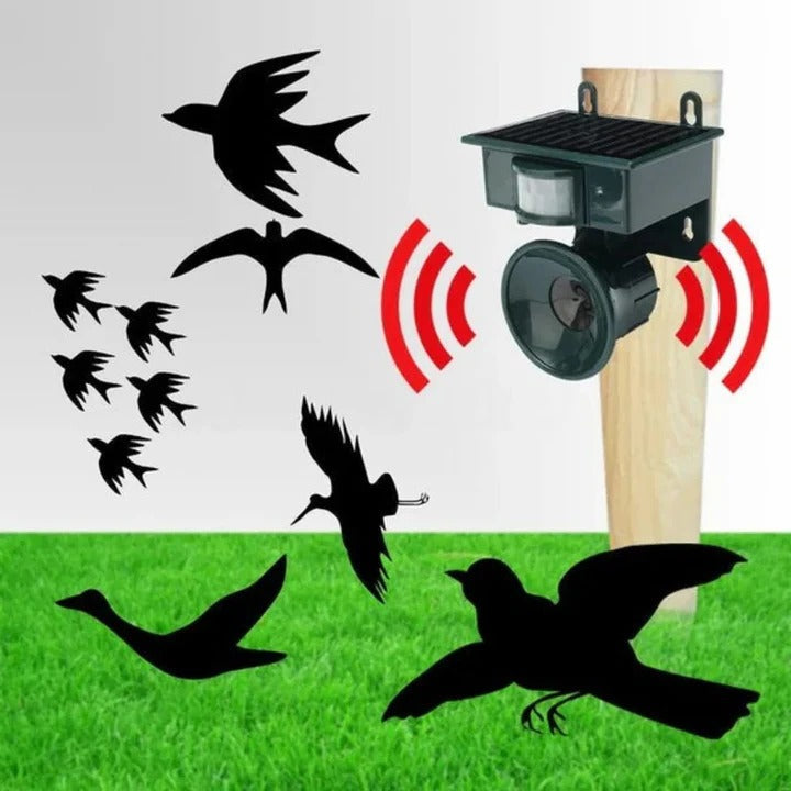 EcoGuard Solar-Powered Animal Deterrent — Motion Sensor Trigger, Custom Sound Library