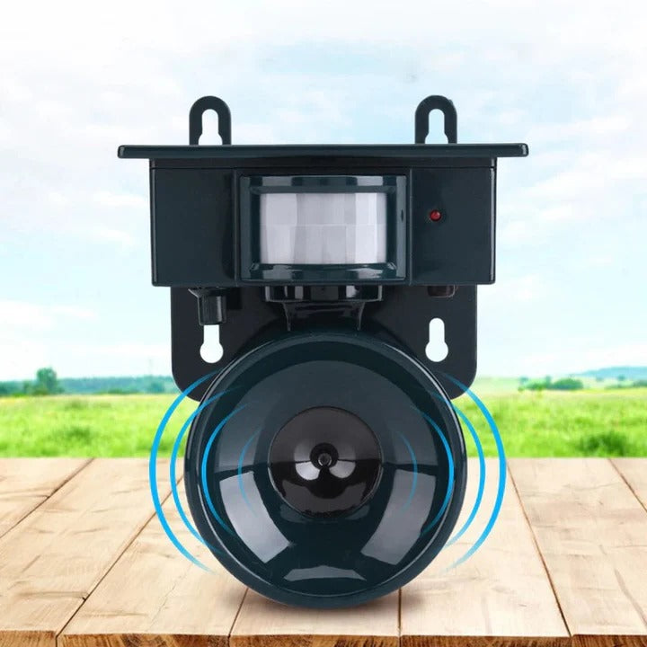 EcoGuard Solar-Powered Animal Deterrent — Motion Sensor Trigger, Custom Sound Library