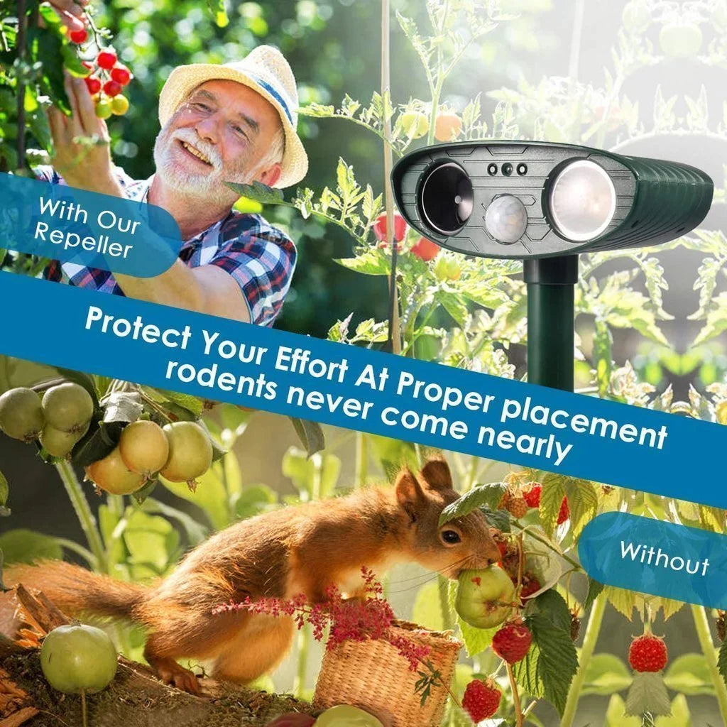 EcoGuard Chipmunk Repeller — Solar Powered, Integrated Motion Sensor, 2425 Sq Ft Coverage