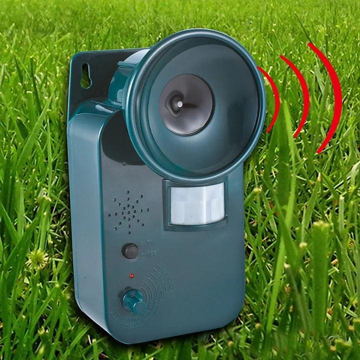 EcoShield Ultrasonic Animal Deterrent — Battery Powered, Motion Detection, LED Flash, Portable
