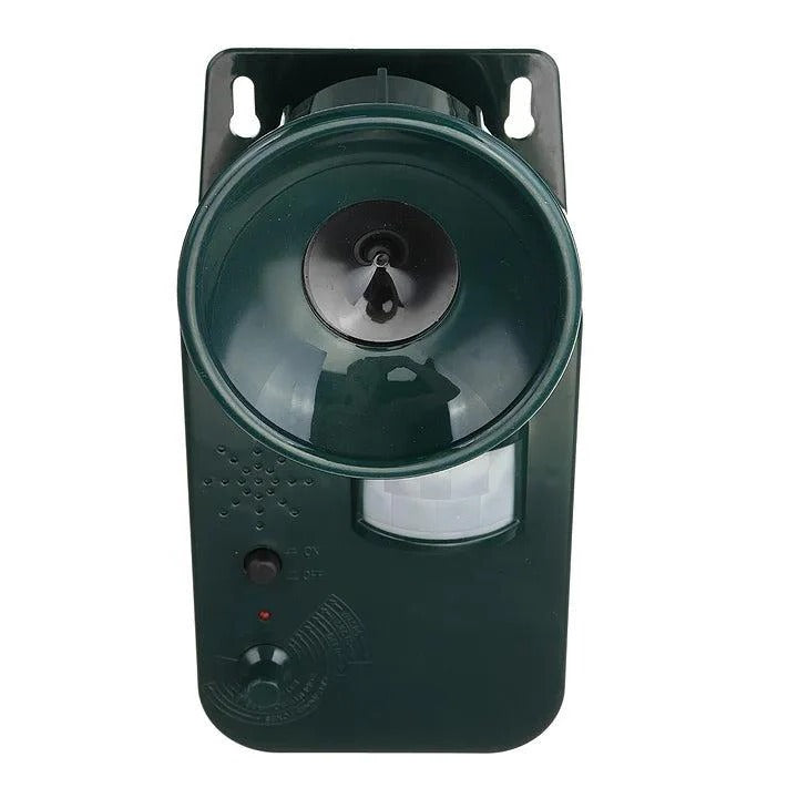 EcoShield Ultrasonic Animal Deterrent — Battery Powered, Motion Detection, LED Flash, Portable
