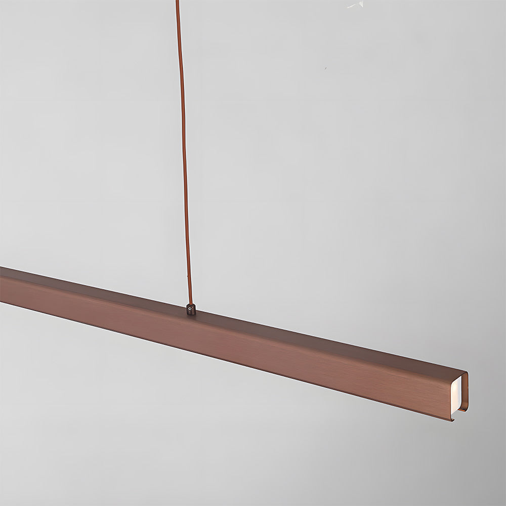Verumo Linear LED Pendant Lamp In Black Metal For Kitchen Island Or Dining Table