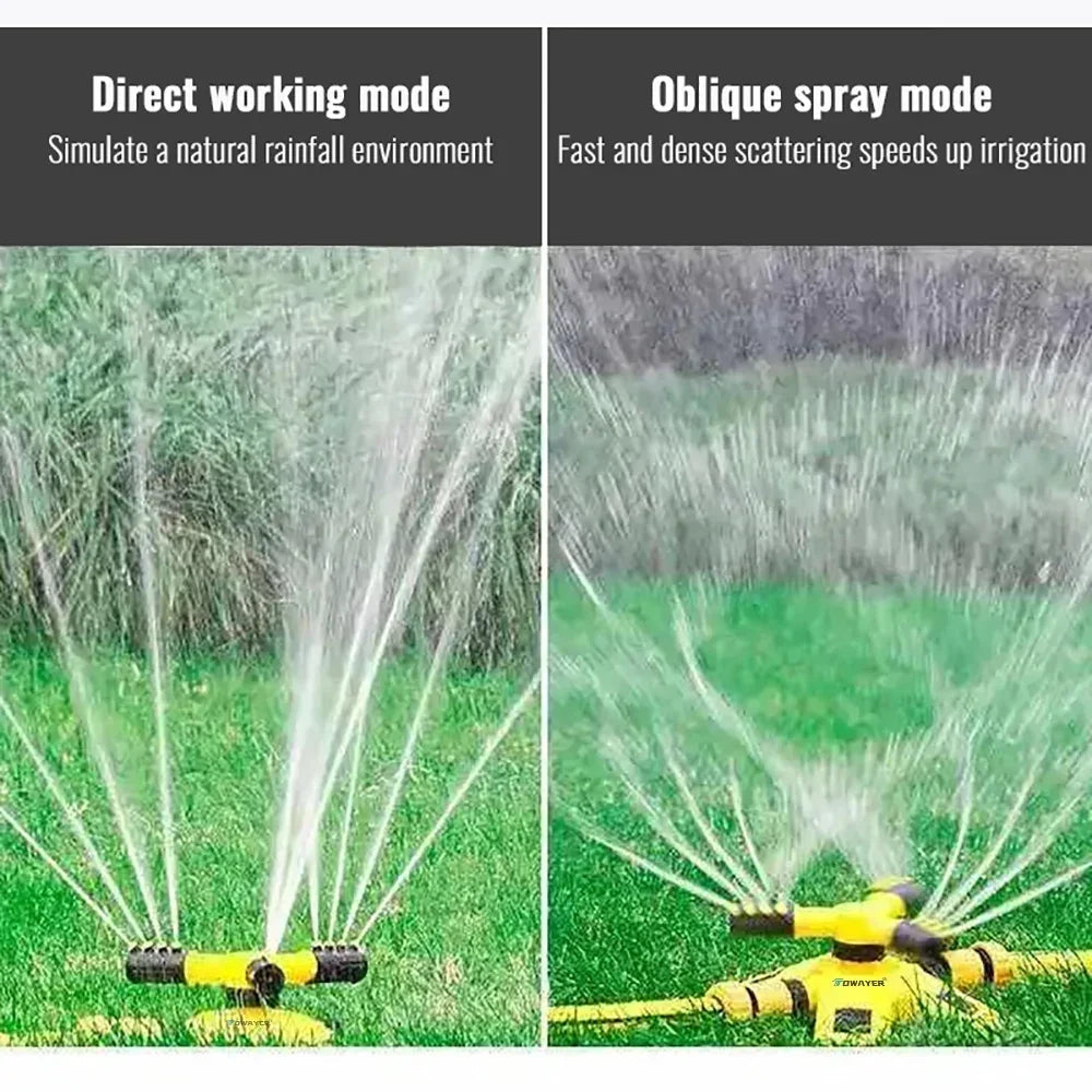 Lawn Sprinkler — 360 Degree Rotation and Adjustable Angle Nozzles