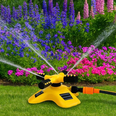 Lawn Sprinkler — 360 Degree Rotation and Adjustable Angle Nozzles
