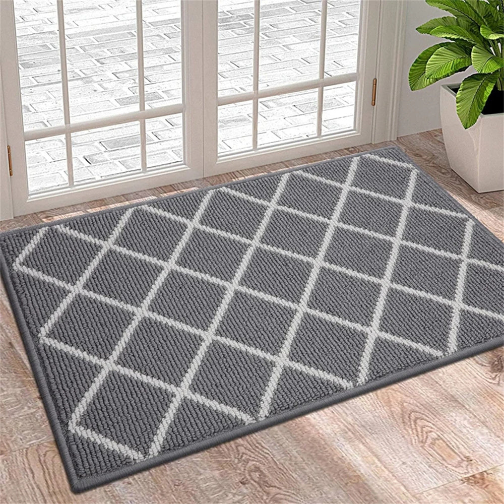 Elegant Tightly Woven Dirt-Absorbing Doormat — Non-Slip Base