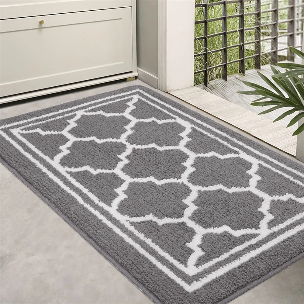 Elegant Tightly Woven Dirt-Absorbing Doormat — Non-Slip Base