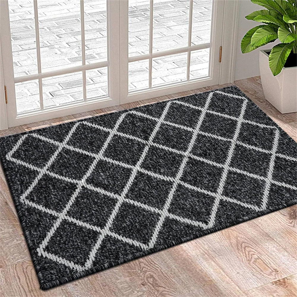 Elegant Tightly Woven Dirt-Absorbing Doormat — Non-Slip Base