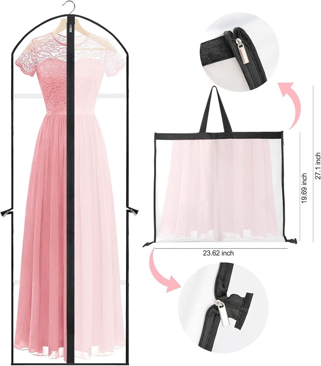 Extra Long Garment Bag — Elegant Dress Cover, Durable Zipper