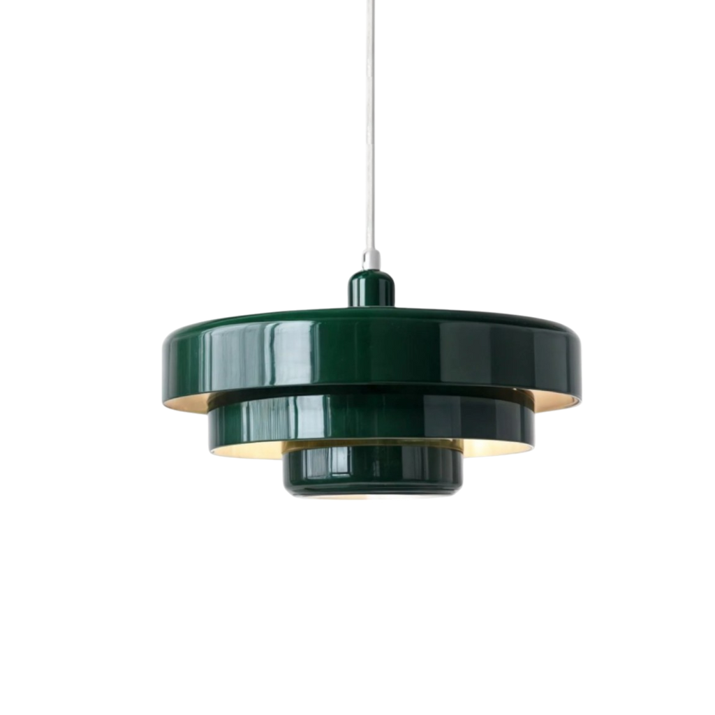 Bauhaus Style Pendant Light With Tiered Glass Elements For Ceiling Installations Diffused Ambient Lighting