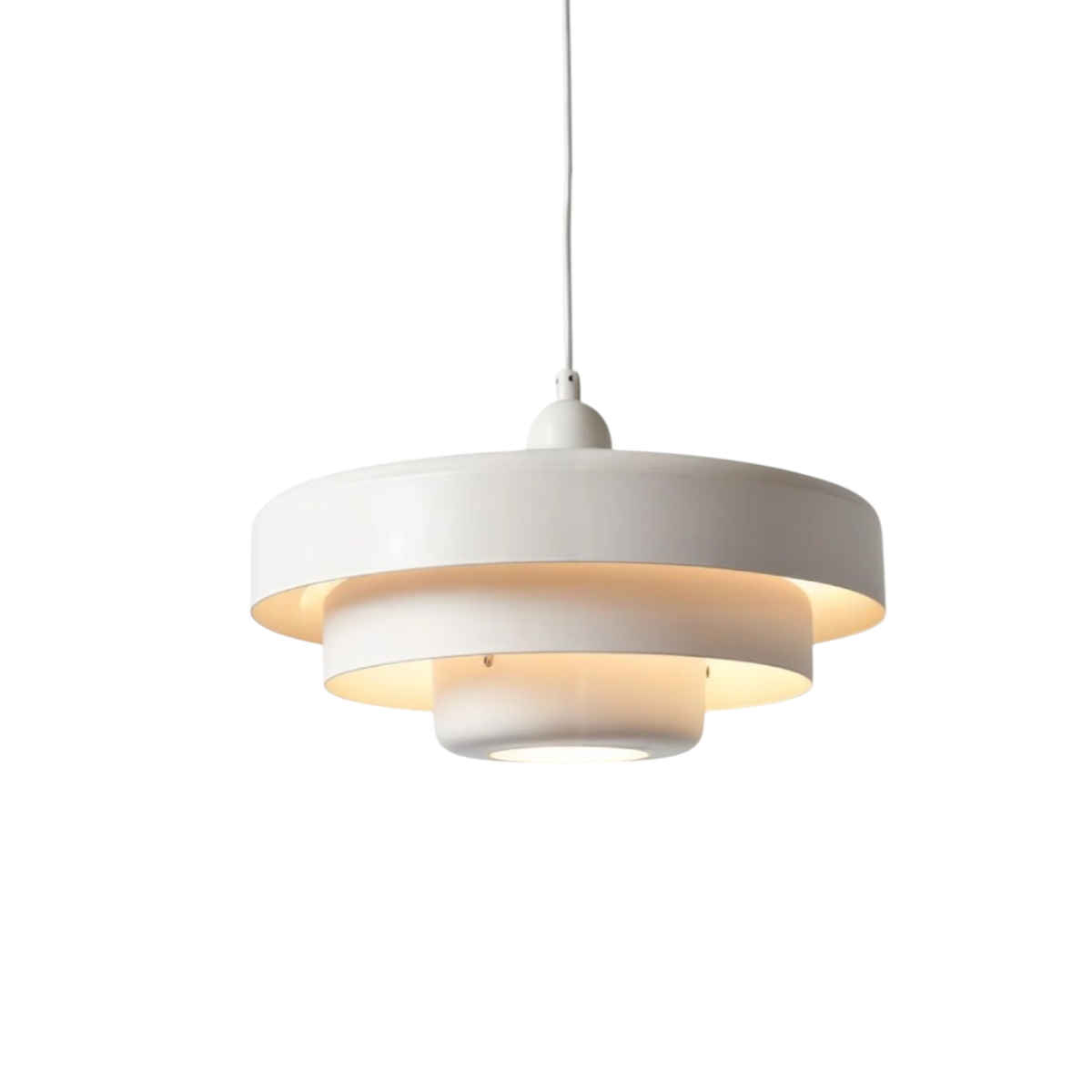 Bauhaus Style Pendant Light With Tiered Glass Elements For Ceiling Installations Diffused Ambient Lighting