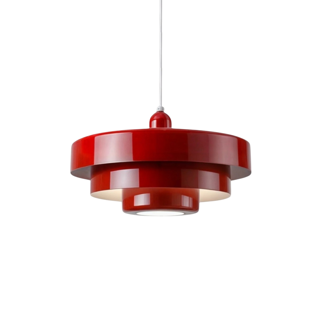 Bauhaus Style Pendant Light With Tiered Glass Elements For Ceiling Installations Diffused Ambient Lighting