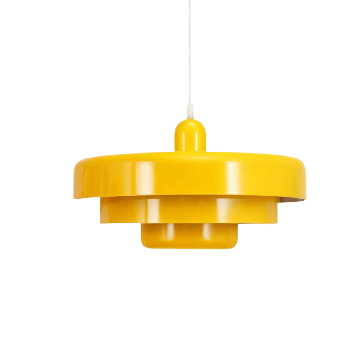 Bauhaus Style Pendant Light With Tiered Glass Elements For Ceiling Installations Diffused Ambient Lighting