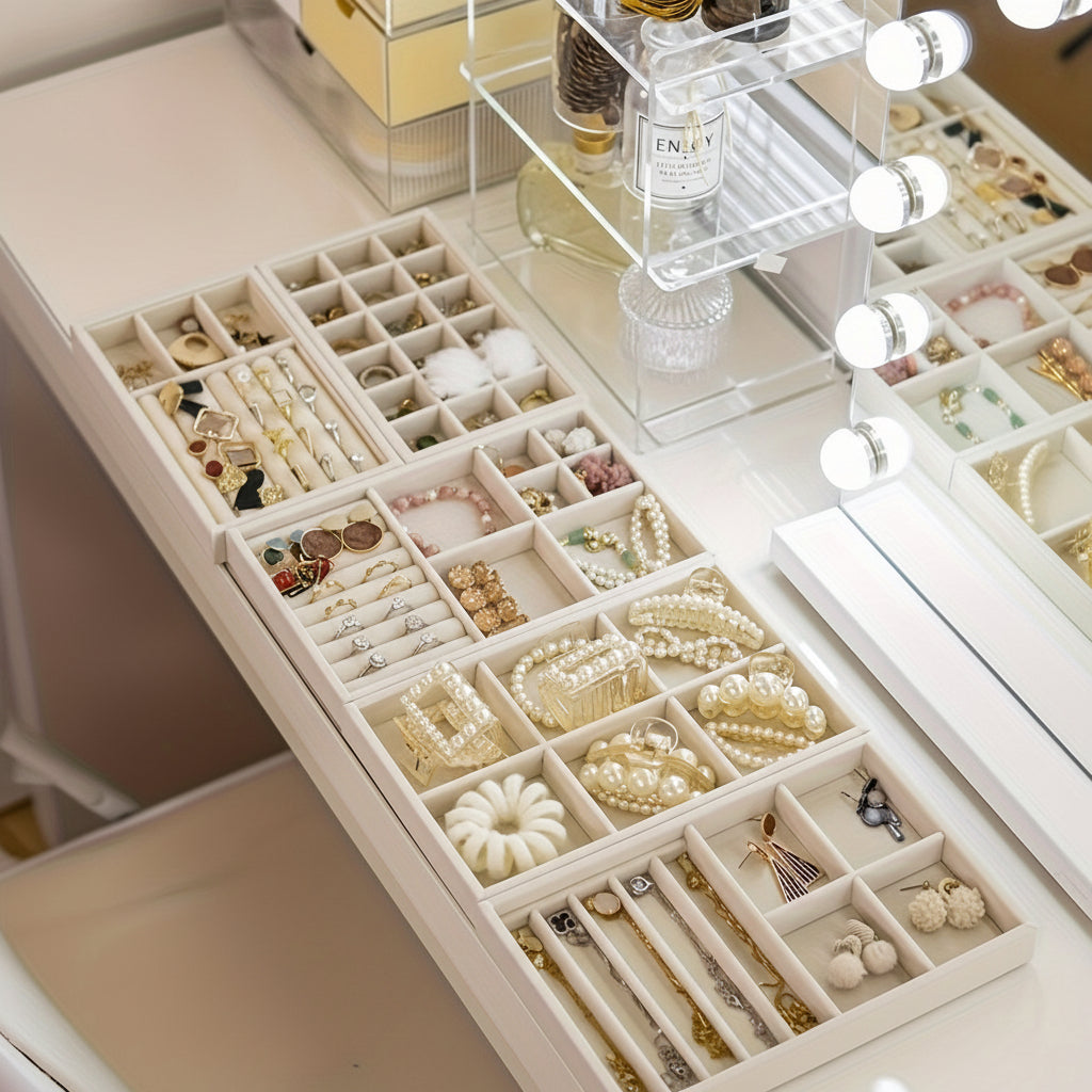 Compact Jewelry Organizer Box – Durable Nylon Insert