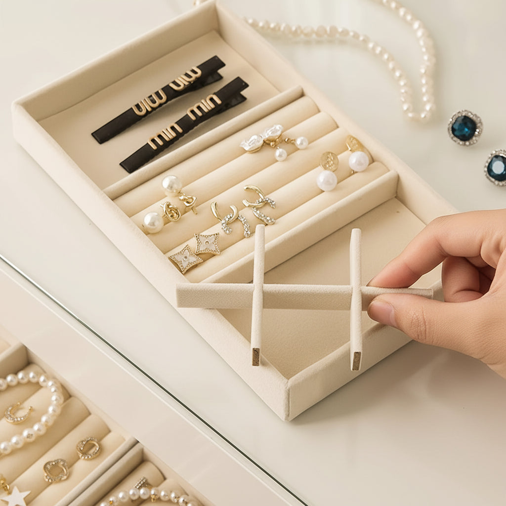 Compact Jewelry Organizer Box – Durable Nylon Insert