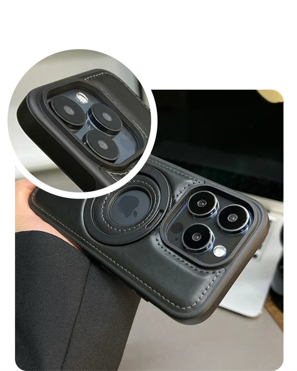 MagSafe-læderetui — udfoldelig ringholder