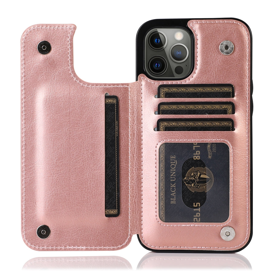 Premium Leather Phone Wallet Case — Built-In Card Slots, Secure Magnetic Closure
