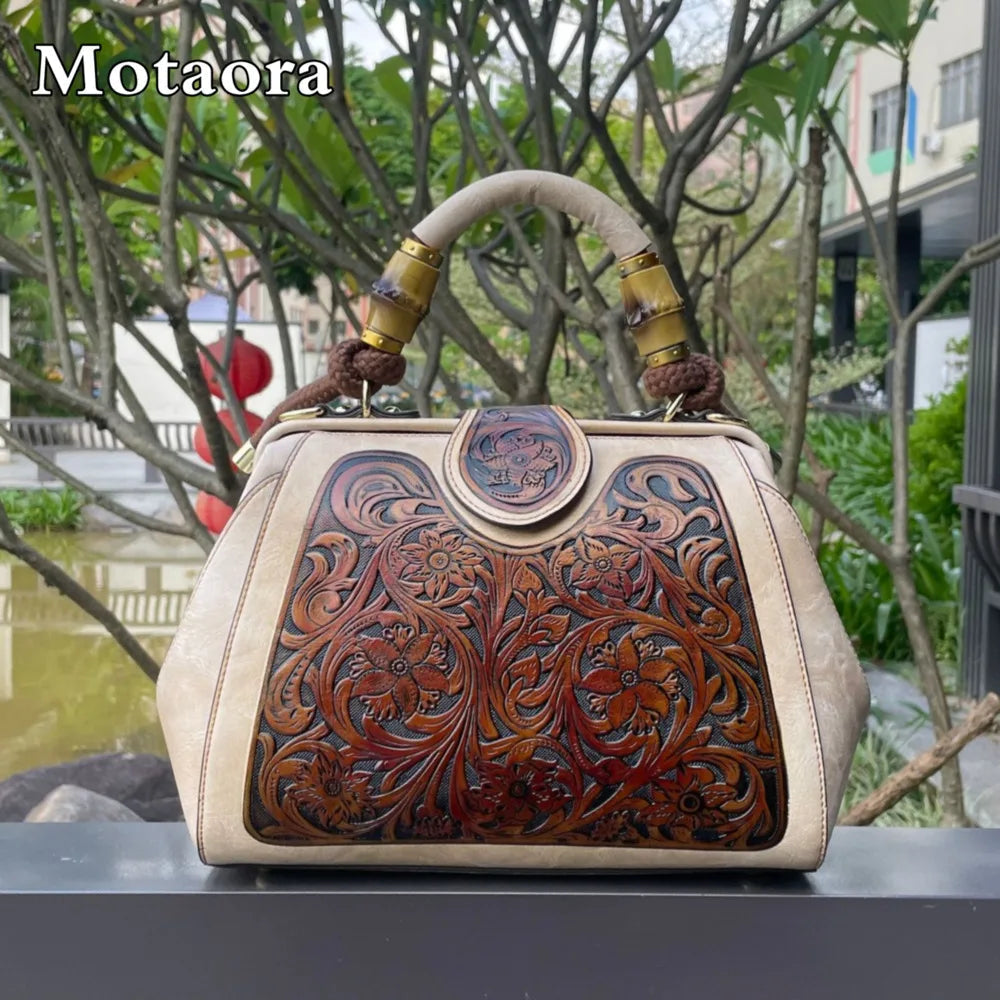 Black Leather Bag — Adjustable Shoulder Strap, Convertible Wrist and Over-the-Shoulder Carry