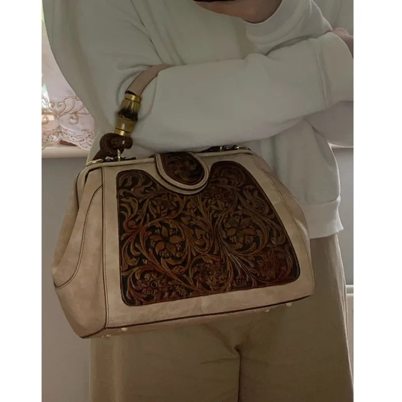 Black Leather Bag — Adjustable Shoulder Strap, Convertible Wrist and Over-the-Shoulder Carry
