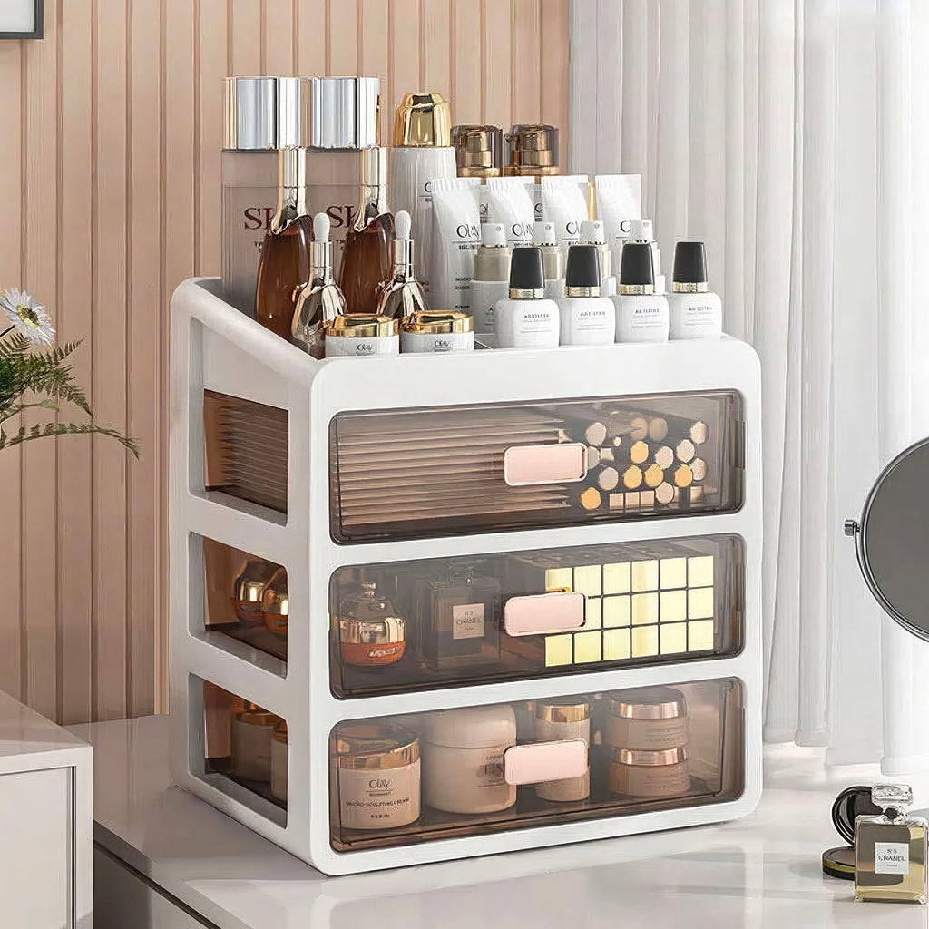 Elegante organizer per cosmetici — Custodia da scrivania con scomparti multipli