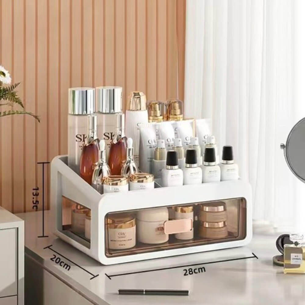 Elegante organizer per cosmetici — Custodia da scrivania con scomparti multipli