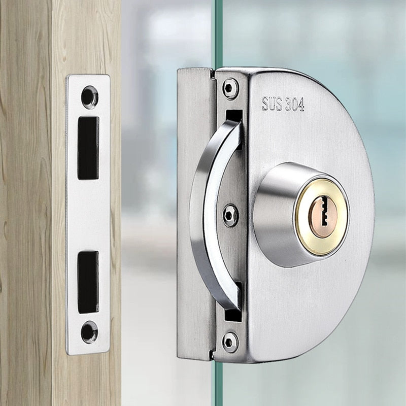 Stainless Steel Sliding Glass Door Lock — Easy Installation