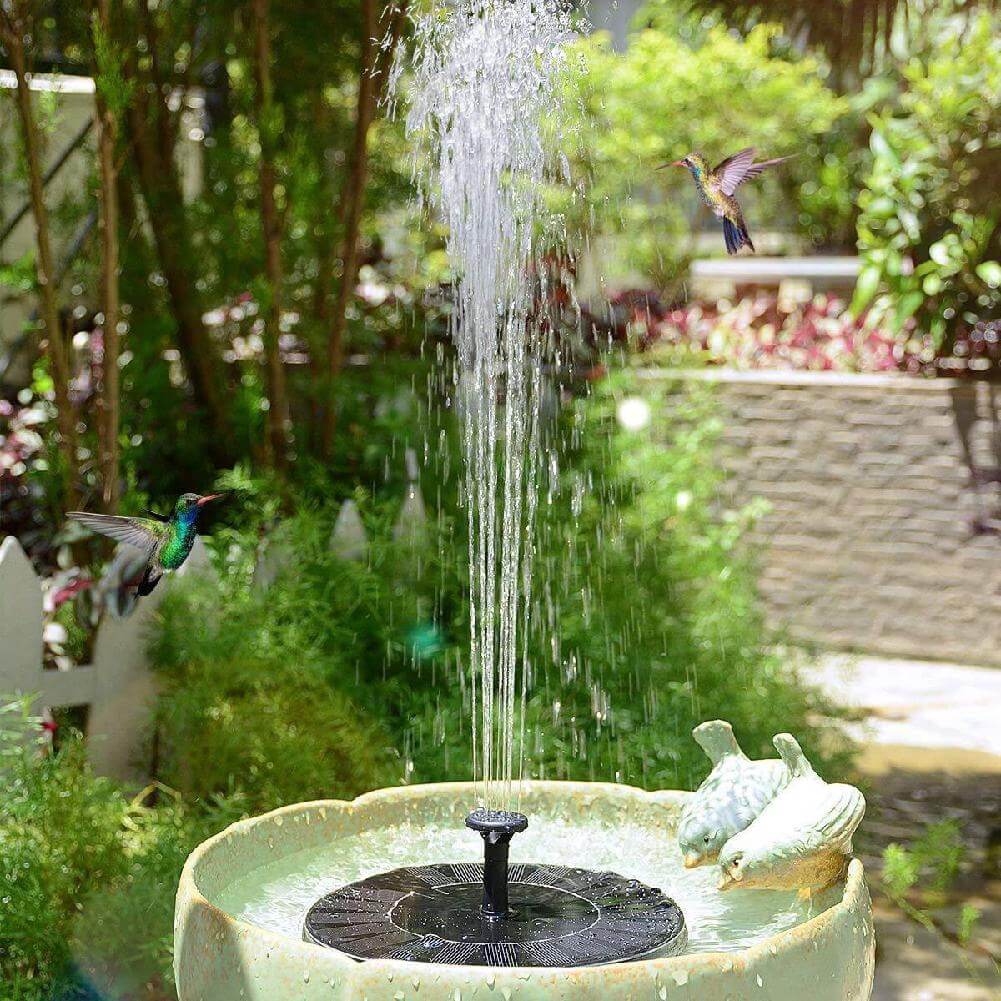 Solar Fountain — Adjustable Spray, Cordless Water Feature