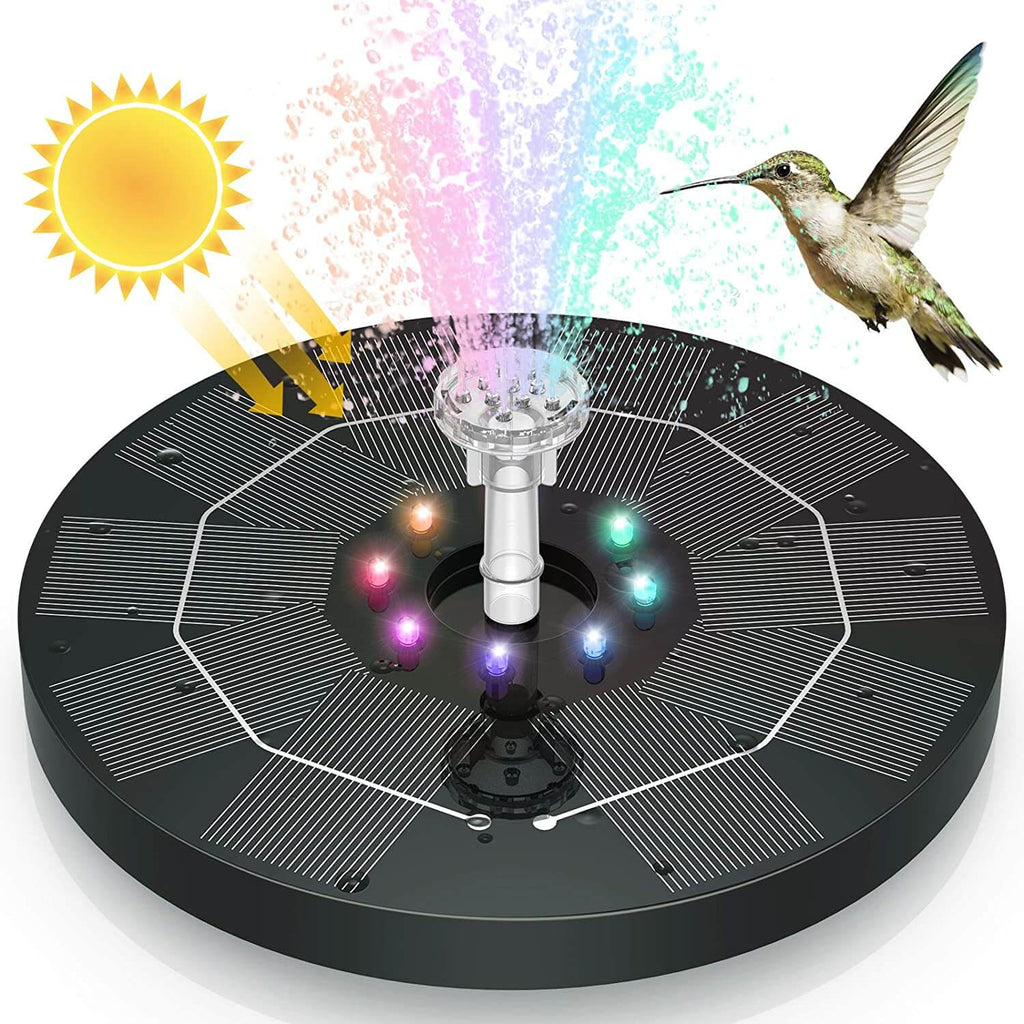 Solar Fountain — Adjustable Spray, Cordless Water Feature