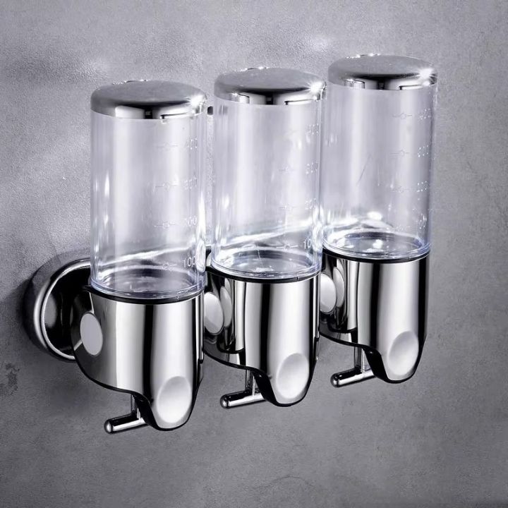 Sleek Stainless Steel Wall Mount Soap Dispenser — Countertop Free Design