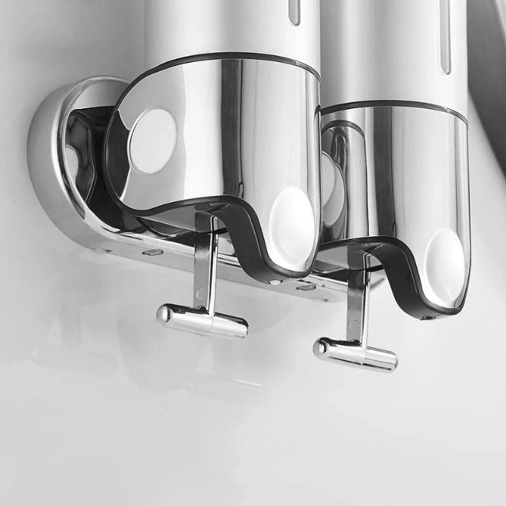 Sleek Stainless Steel Wall Mount Soap Dispenser — Countertop Free Design