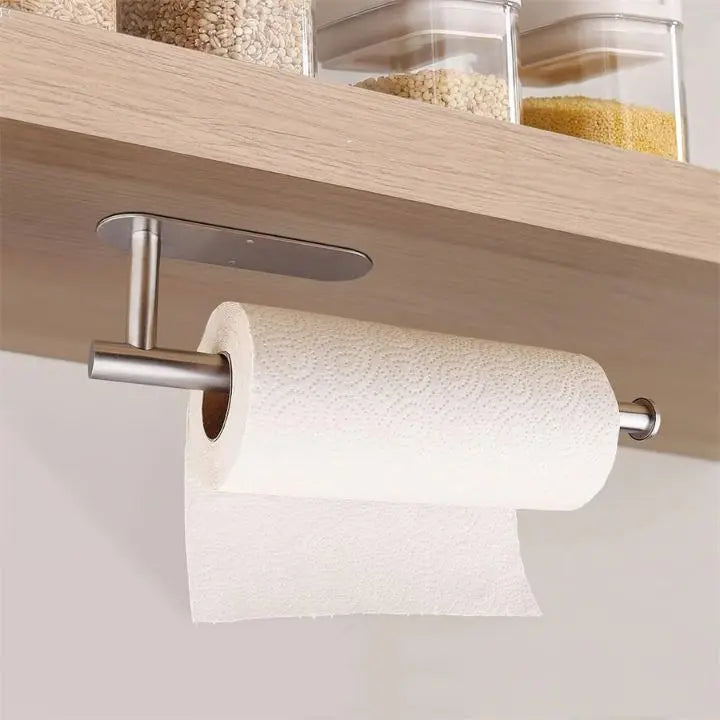 Wall-Mounted Paper Towel Holder — Compact No-Drill Dispenser