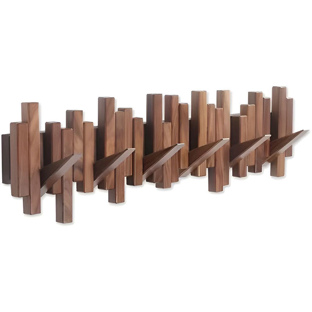 Wall Coat Rack — Foldable Hooks, Piano-Key Mechanism