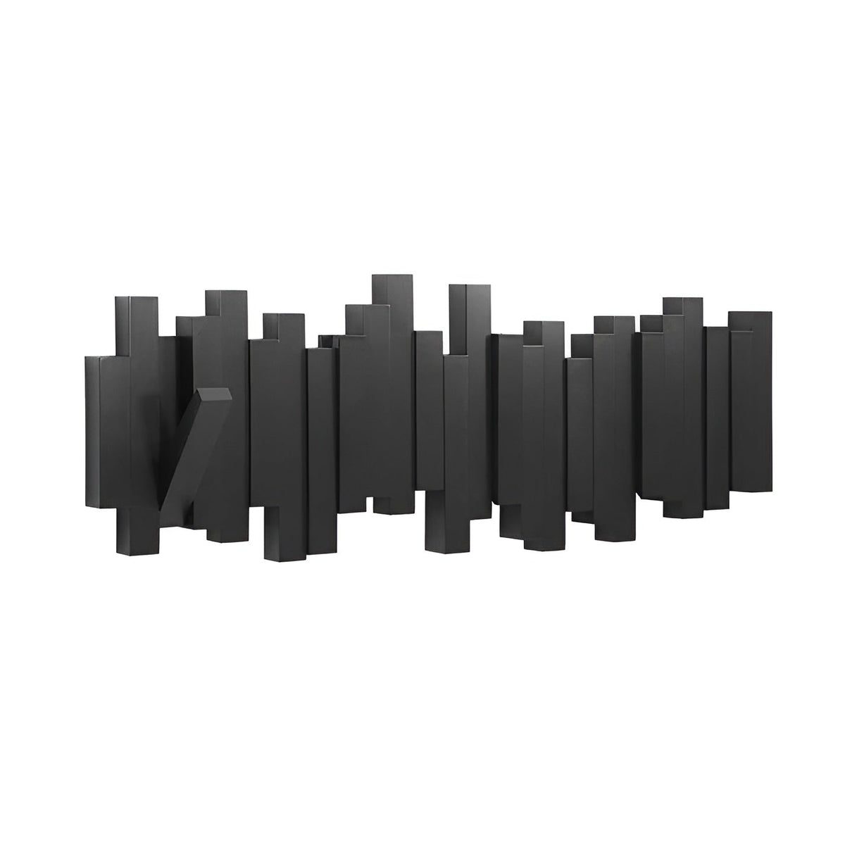 Wall Coat Rack — Foldable Hooks, Piano-Key Mechanism