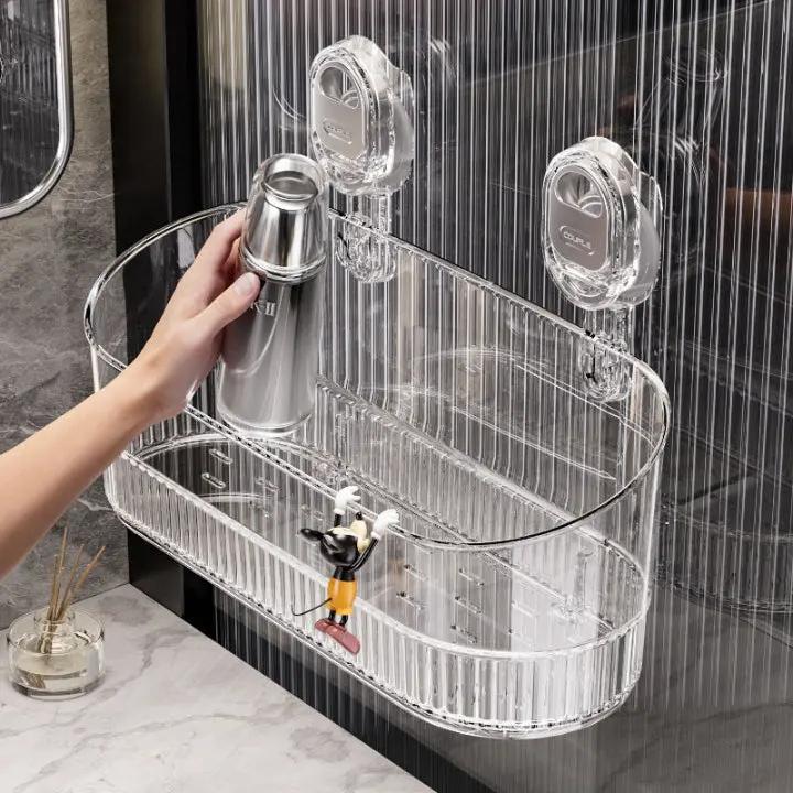 Suction Cup Wall Shelf — Heavy-Duty Vacuum Grips, Drill-Free Wall Mount