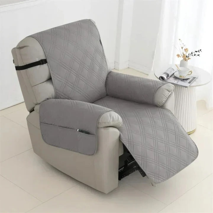 Quilted Waterproof Recliner Cover — Plush Padding, Full Coverage Fit