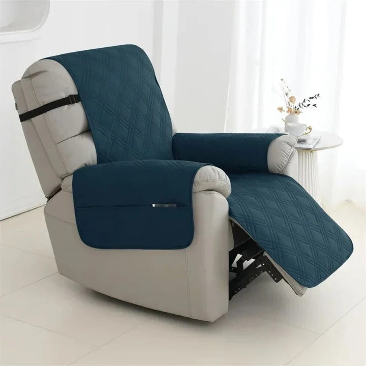 Quilted Waterproof Recliner Cover — Plush Padding, Full Coverage Fit