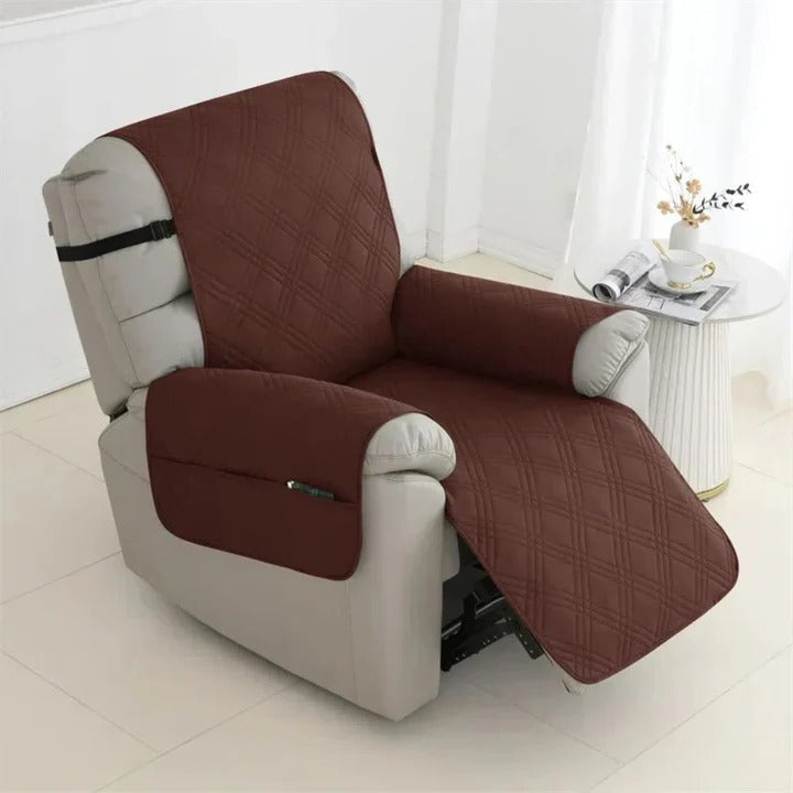 Quilted Waterproof Recliner Cover — Plush Padding, Full Coverage Fit