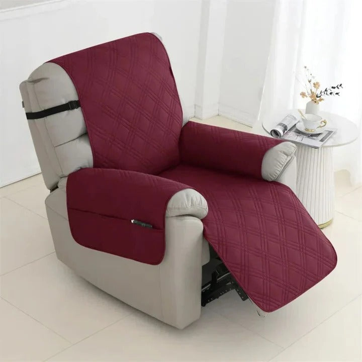 Quilted Waterproof Recliner Cover — Plush Padding, Full Coverage Fit