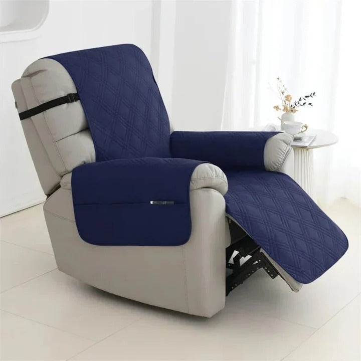 Quilted Waterproof Recliner Cover — Plush Padding, Full Coverage Fit