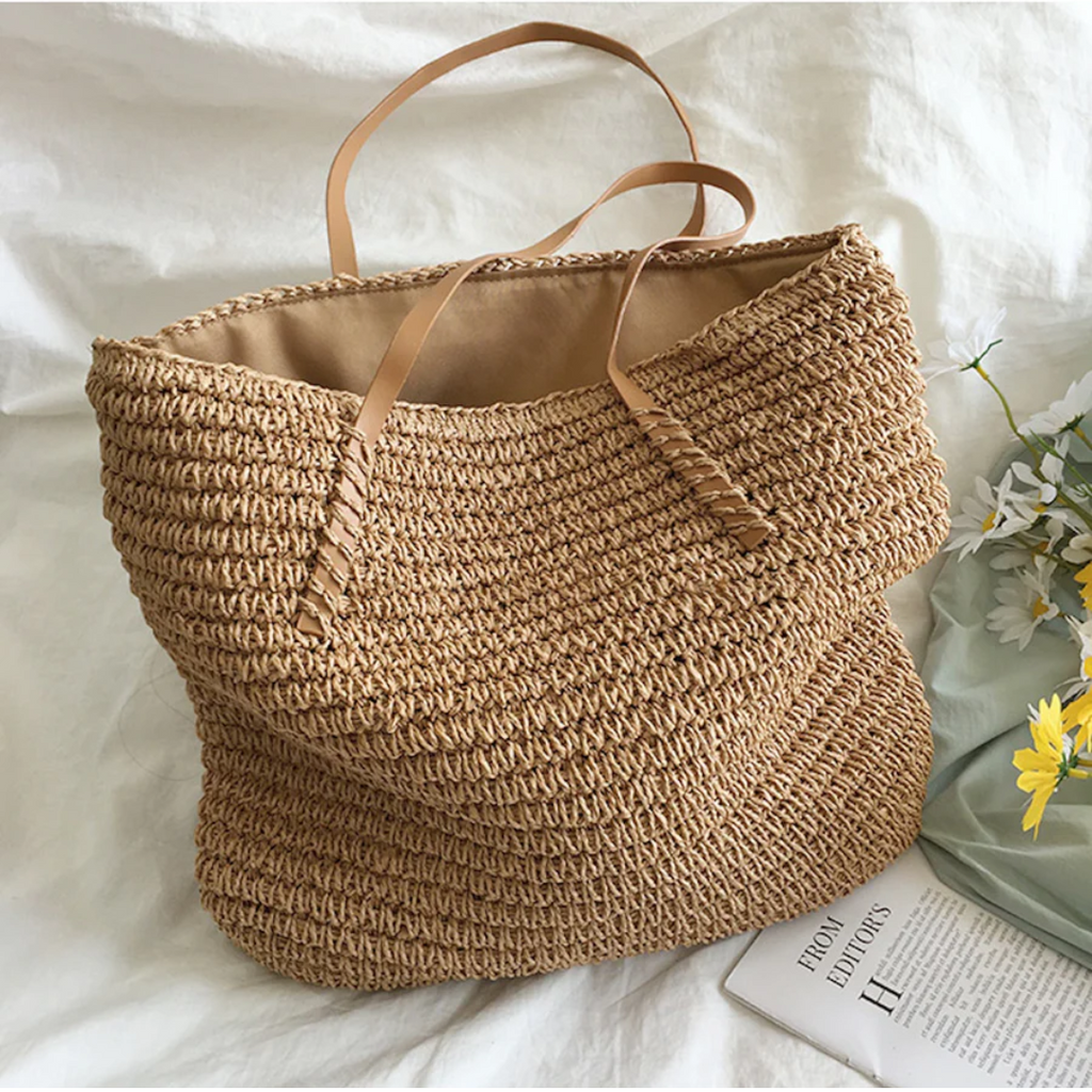 Woven Handbag — Durable Shoulder Strap, Organized Interior