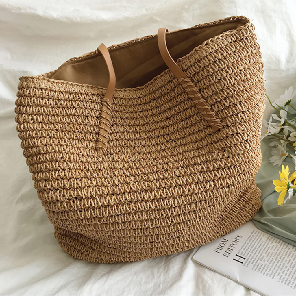 Woven Handbag — Durable Shoulder Strap, Organized Interior