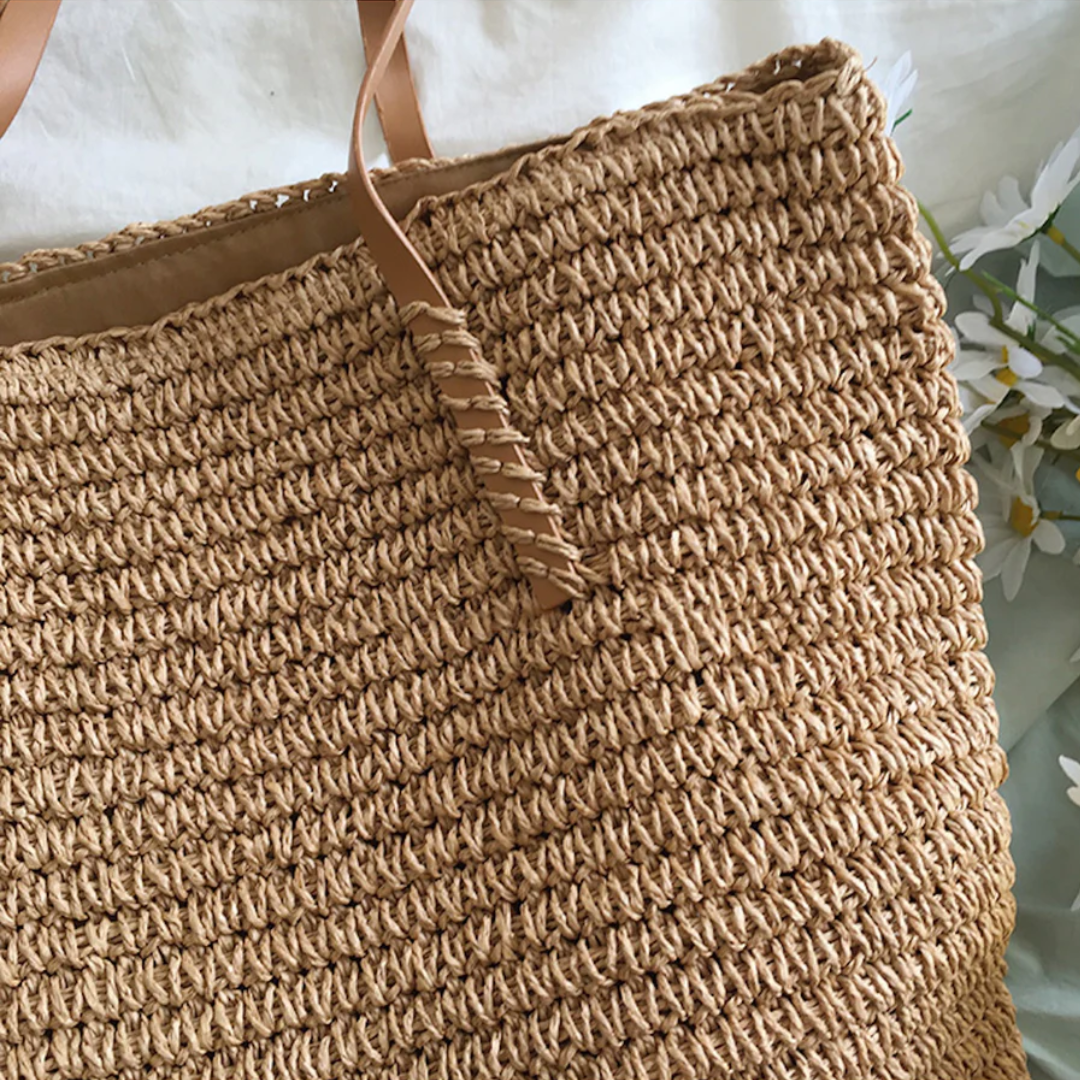 Woven Handbag — Durable Shoulder Strap, Organized Interior