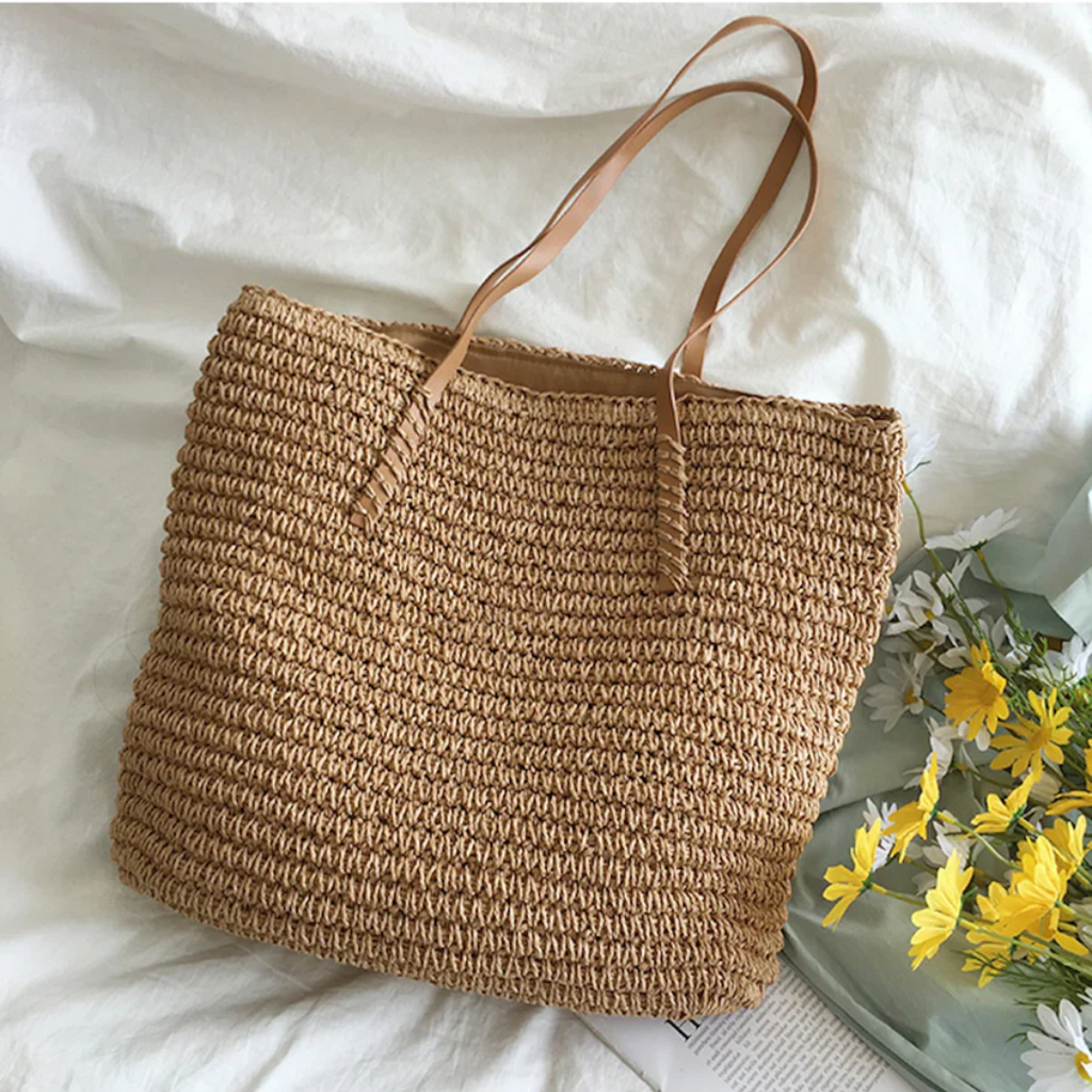 Woven Handbag — Durable Shoulder Strap, Organized Interior