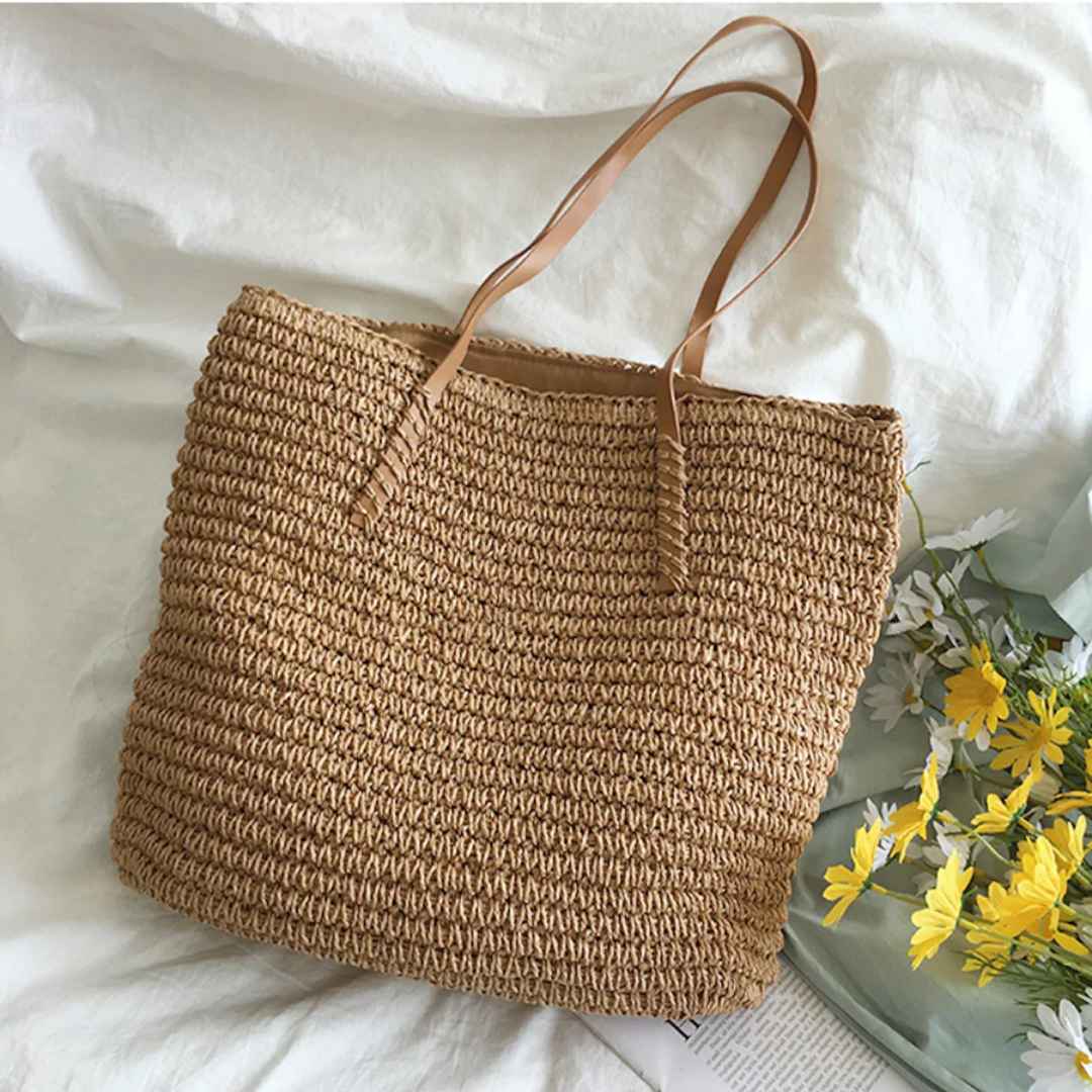 Woven Handbag — Durable Shoulder Strap, Organized Interior