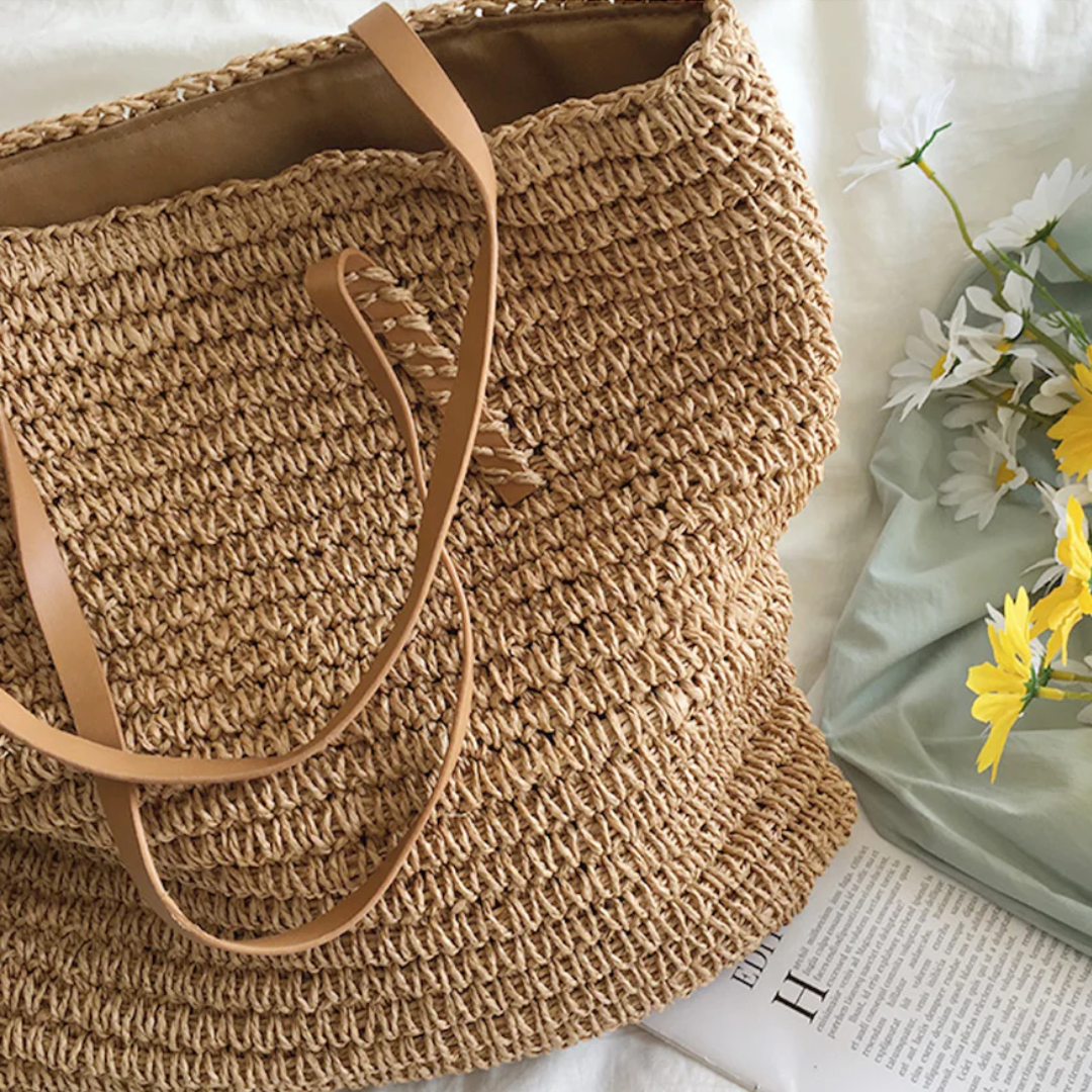 Woven Handbag — Durable Shoulder Strap, Organized Interior