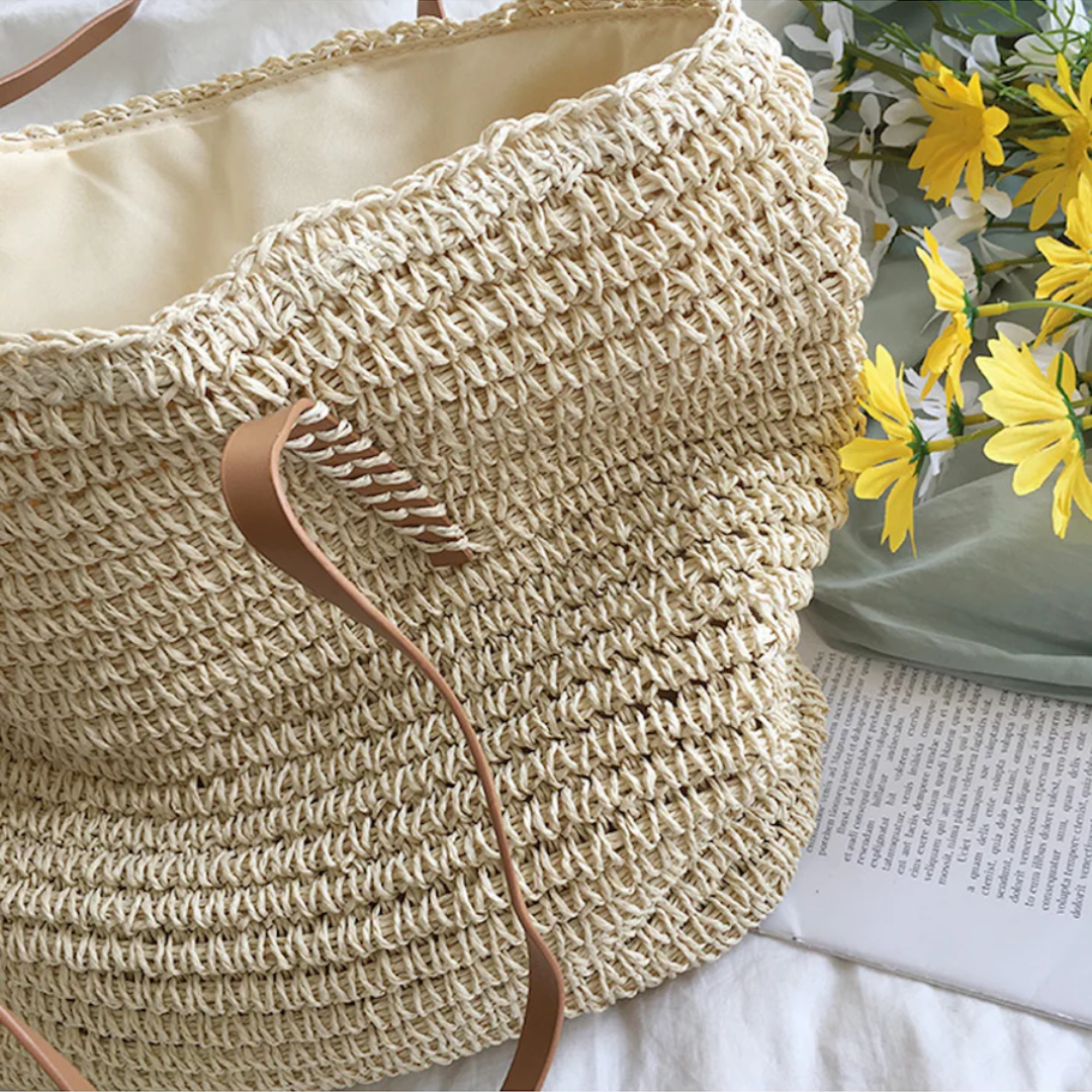 Woven Handbag — Durable Shoulder Strap, Organized Interior