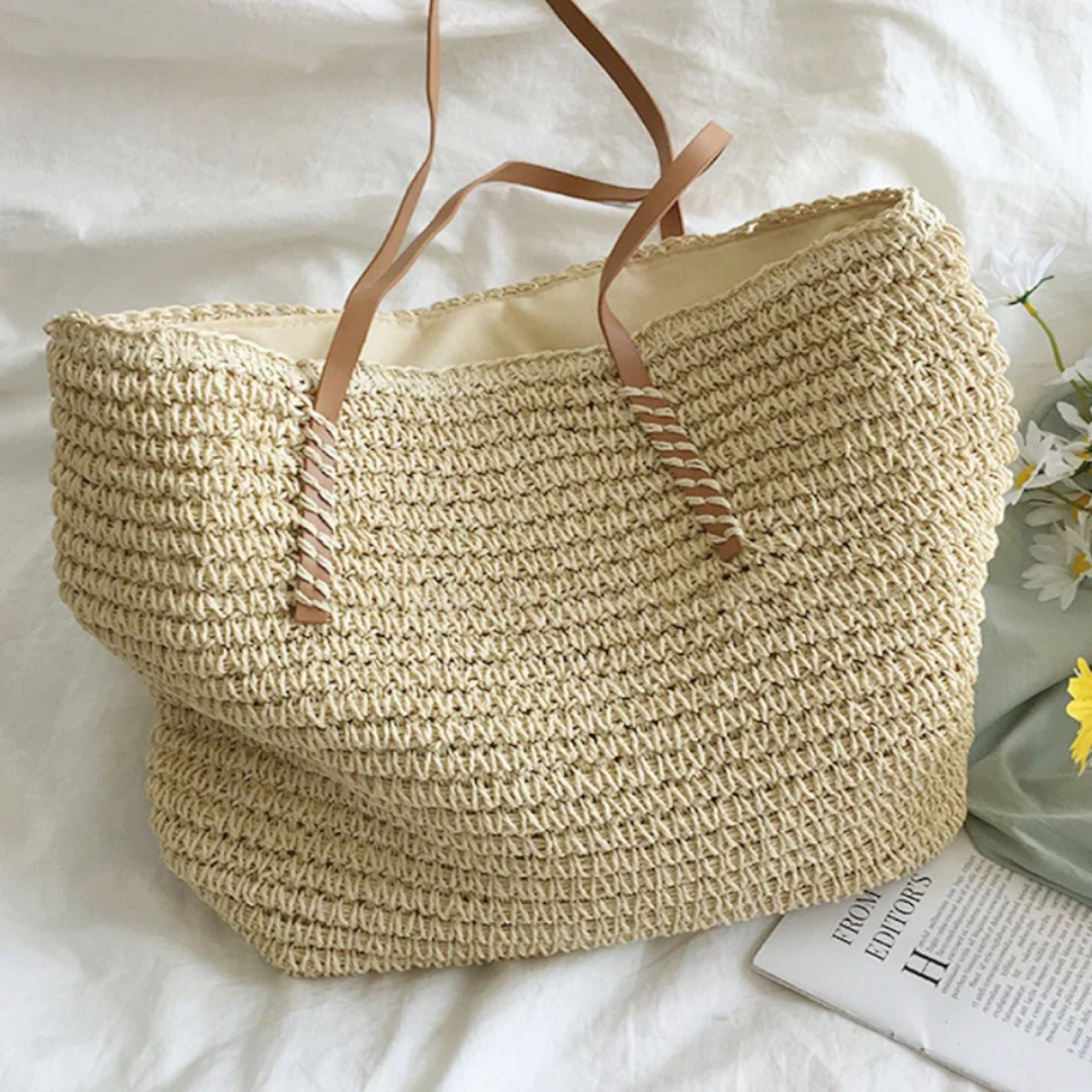 Woven Handbag — Durable Shoulder Strap, Organized Interior