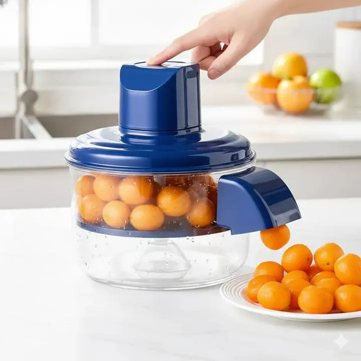 Elektrische schiller voor groente en fruit — 5 roestvrijstalen messen, bediening met één druk op de knop