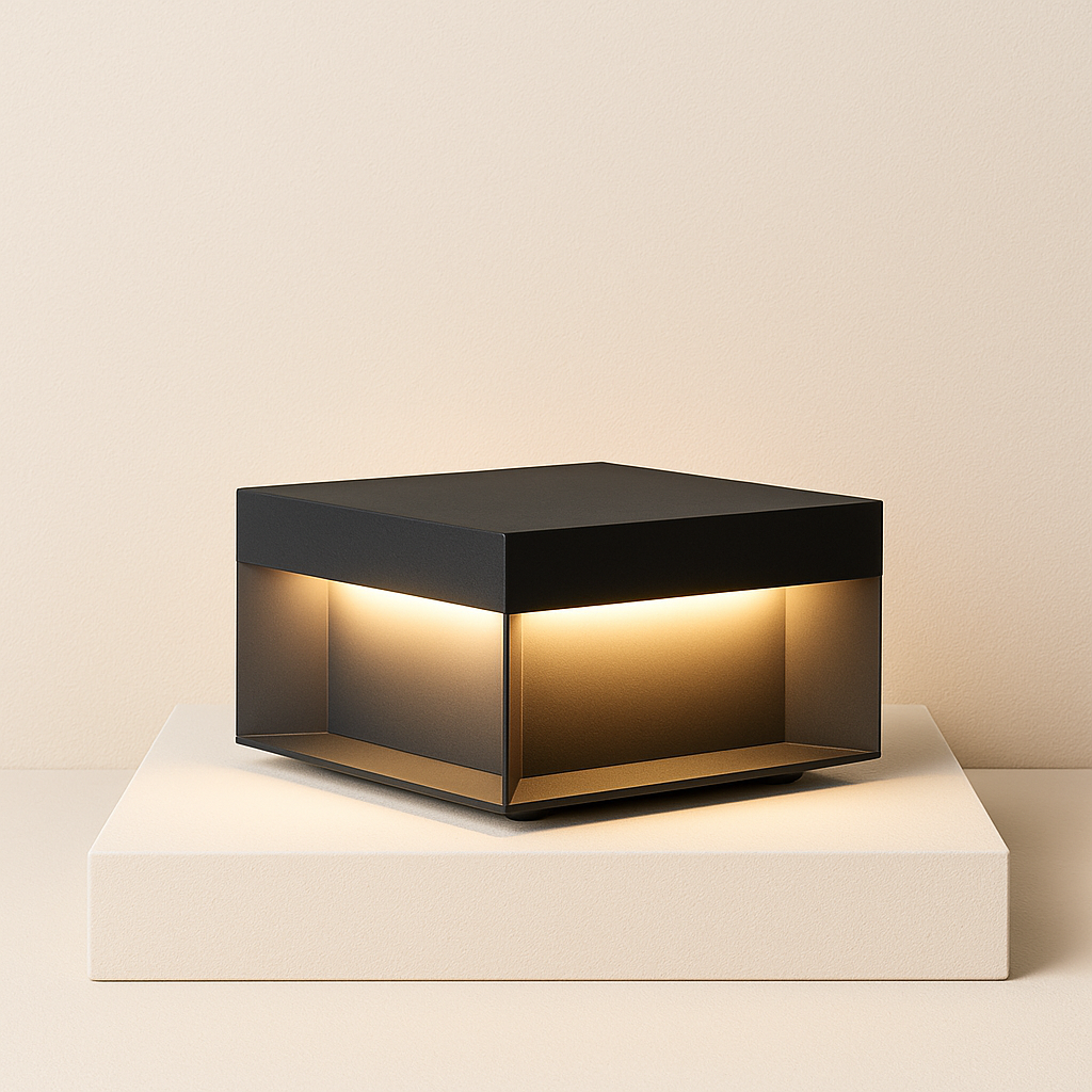 LumaCube Elegant Modern Solar Outdoor Light Fixture For Garden Spaces And Outdoor Areas Cube Design